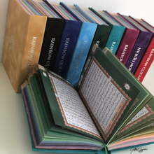 Load image into Gallery view, Velvet Rainbow Koran with silver details on cover