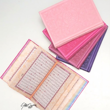 Load image into Gallery view, Leather Rainbow Koran with floral motif on pages