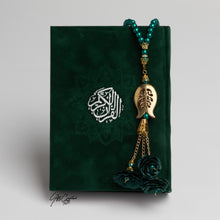 Load image into Gallery view, Velvet Rainbow Koran with silver details on cover