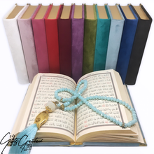 Load image into Gallery view, Velvet Quran with golden page border
