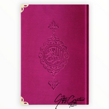 Load image into Gallery view, Velvet Quran with golden page border