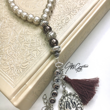 Afbeelding in Gallery-weergave laden, Tasbih (Zilverkleurige naam en hangertje)