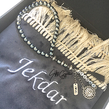 Afbeelding in Gallery-weergave laden, Tasbih (Zilverkleurige naam en hangertje)