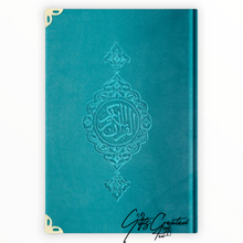 Load image into Gallery view, Velvet Quran with golden page border