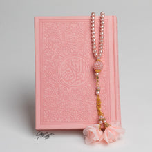 Load image into Gallery view, Leather Rainbow Koran with floral motif on pages