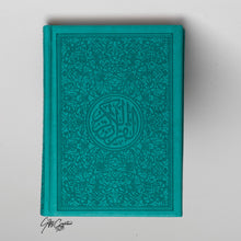 Load image into Gallery view, Leather Rainbow Koran with floral motif on pages