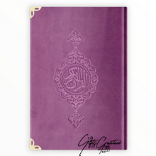 Load image into Gallery view, Velvet Quran with golden page border