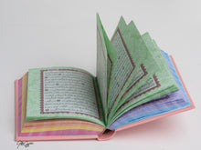 Load image into Gallery view, Leather Rainbow Koran with floral motif on pages