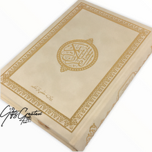 Load image into Gallery view, Velvet Quran with golden details on cover
