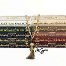 Load image into Gallery view, Velvet Quran with golden details on cover
