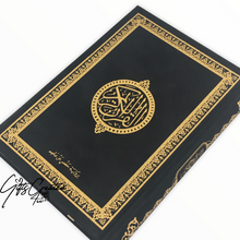 Load image into Gallery view, Velvet Quran with golden details on cover
