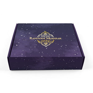 Pastry box Ramadan Mubarak (purple / gold)