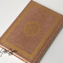 Load image into Gallery view, Velvet Quran with golden details on cover
