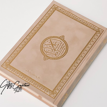 Load image into Gallery view, Velvet Quran with golden details on cover
